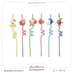 نی شربت پیچ پلاستیکی 6عددی
